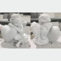 Скульптура ангелочек с сердцем